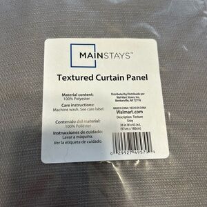 Mainstays Charcoal Grey Textured Curtain Panel 38”x 63” new in package